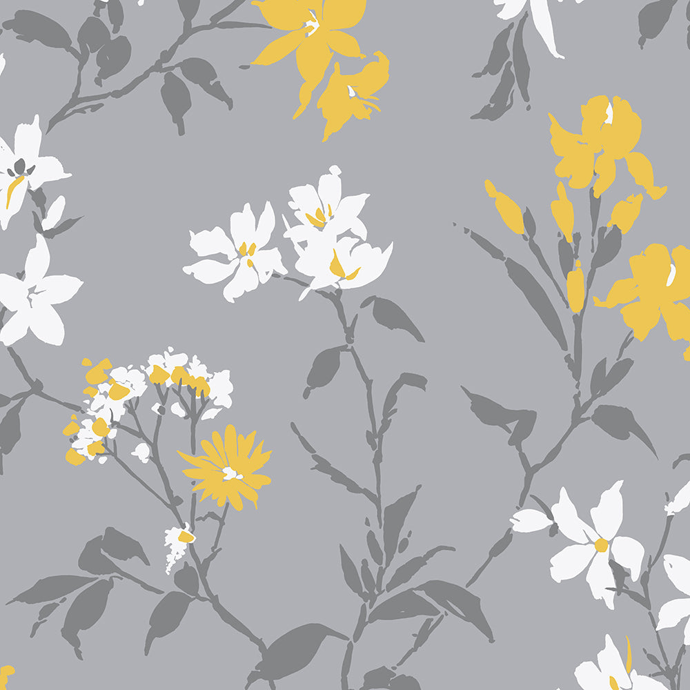 View Graham & Brown Wallpaper Aeris Grey and Yellow Removable Wallpaper