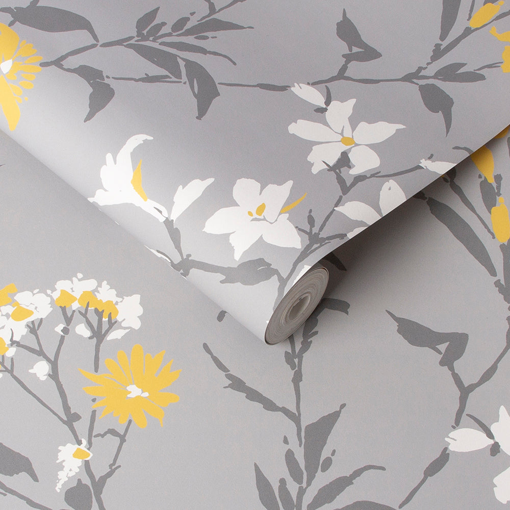 View Graham & Brown Wallpaper Aeris Grey and Yellow Removable Wallpaper_3