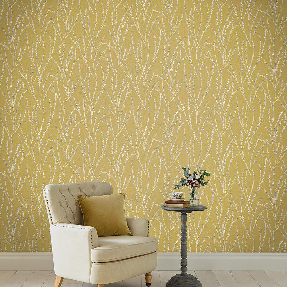 Shop Graham & Brown Wallpaper Floret Mustard Removable Wallpaper_2