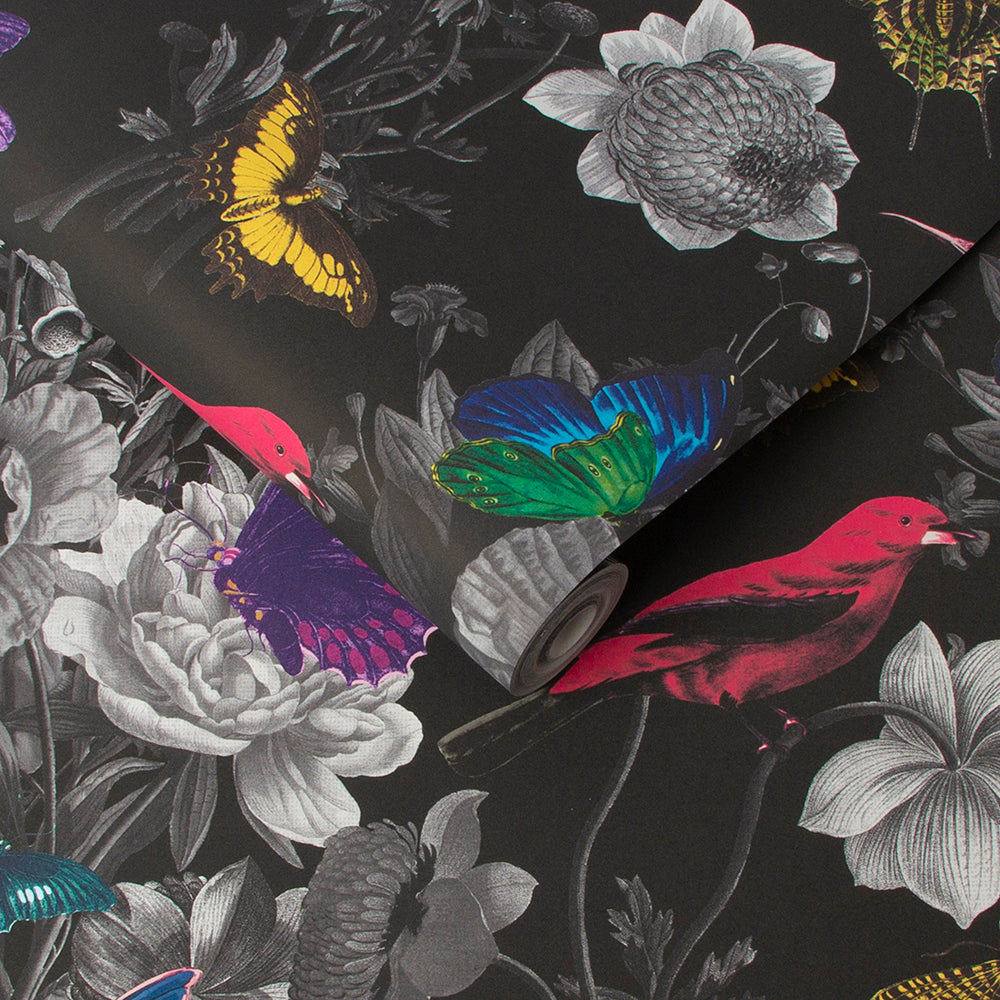 Graham ＆ Brown Jardin Floral Birds Removable Paste The Wall Wallpaper  (Black) 内装