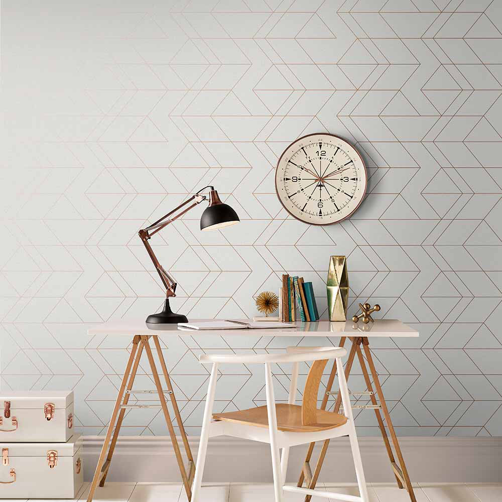 View Graham & Brown Wallpaper Balance White and Rose Gold Removable Wallpaper_2