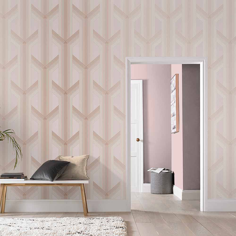 Save on Graham & Brown Wallpaper Lagom Geo Blush Removable Wallpaper_2