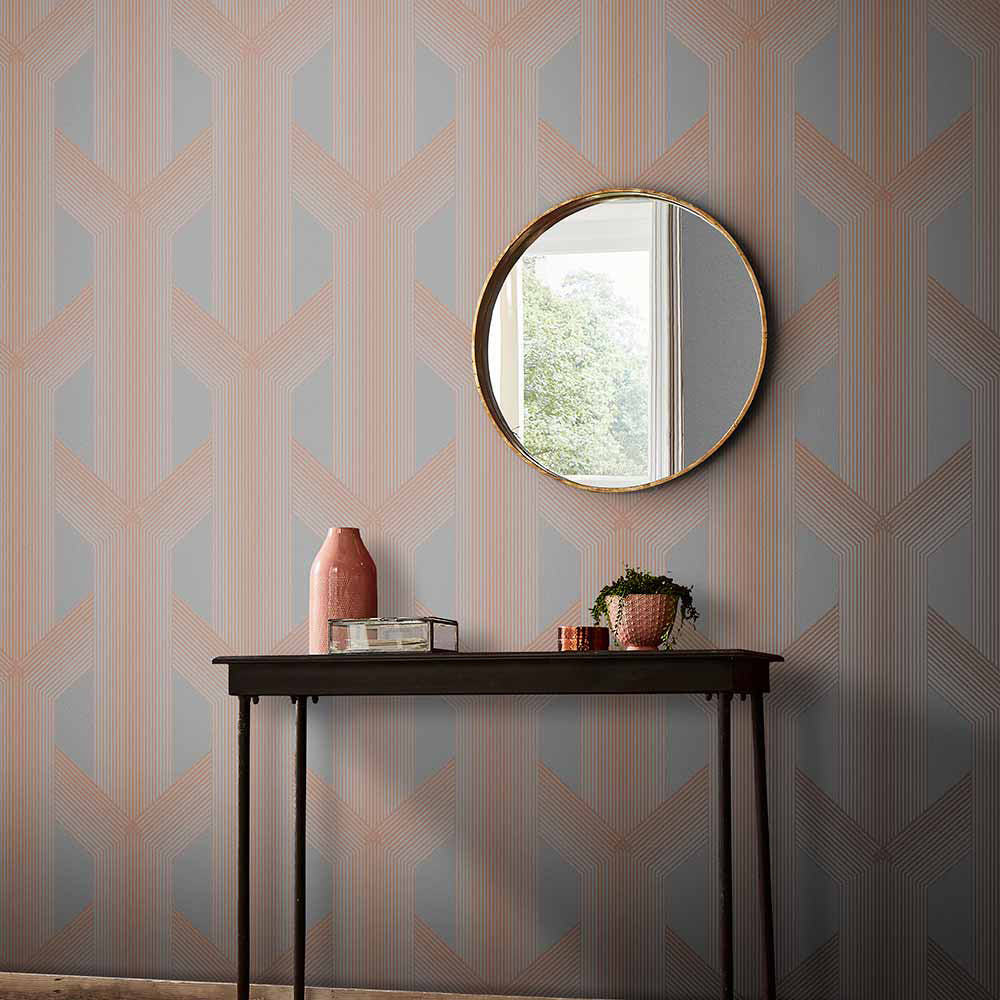 Order Graham & Brown Wallpaper Lagom Grey and Rose Gold Removable Wallpaper_2