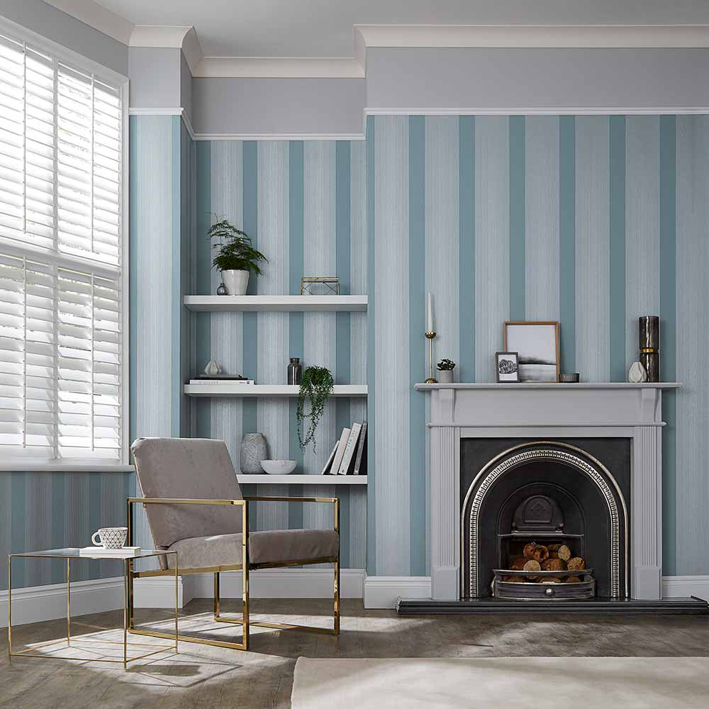 Looking for Graham & Brown Wallpaper Lagom Stripe Deep Sky Removable Wallpaper_2