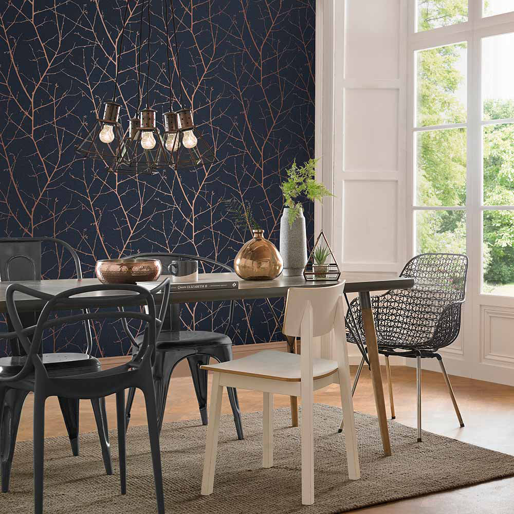 Select Graham & Brown Wallpaper Boreas Midnight Removable Wallpaper_2