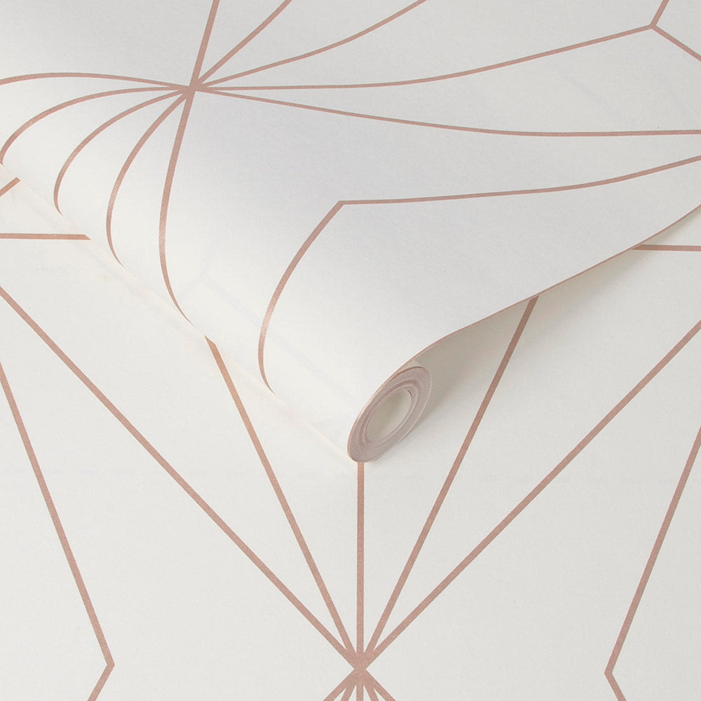 Purchase Graham & Brown Wallpaper Harmony White Rose Gold Removable Wallpaper_3