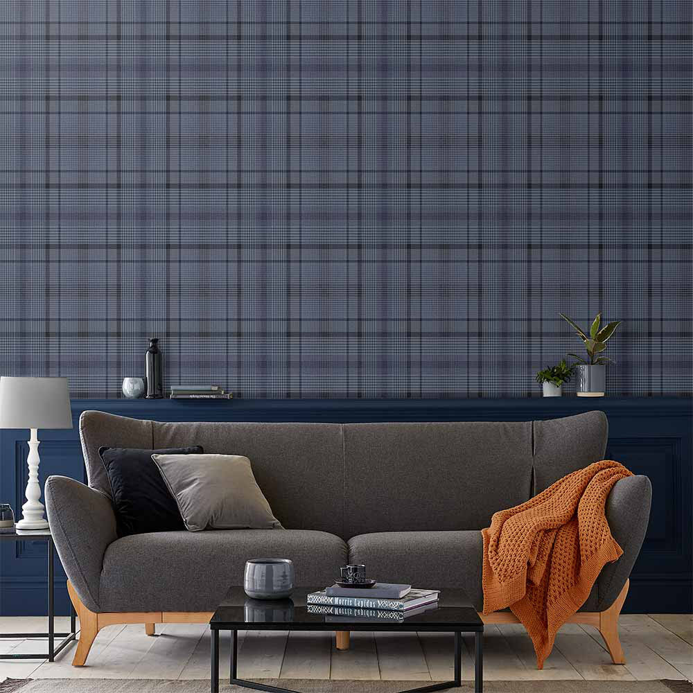 Purchase Graham & Brown Wallpaper Heritage Plaid Blue Removable Wallpaper_2