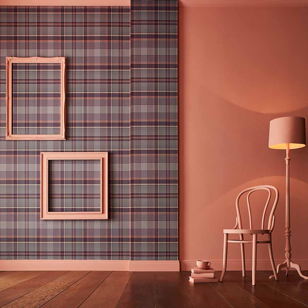 Orlando Plaid Wallpaper - Brown