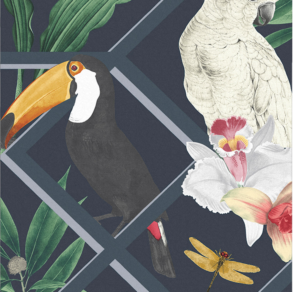 Acquire Graham & Brown Wallpaper Perch Navy Removable Wallpaper