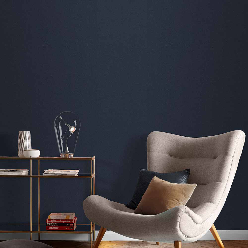 Looking for Graham & Brown Wallpaper Midnight Navy Plain Removable Wallpaper_2