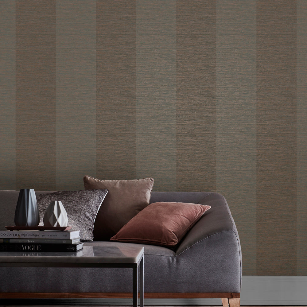 Shop Graham & Brown Wallpaper Atelier Stripe Bronze Removable Wallpaper_2