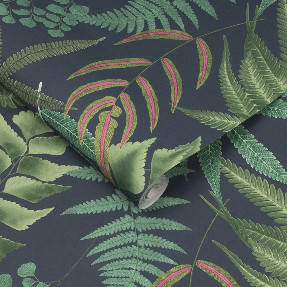 Select Graham & Brown Wallpaper Midsummer Fern Navy Removable Wallpaper_3