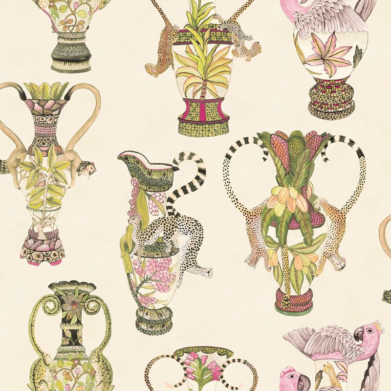 Shop 109/12057 Cs Khulu Vases Cream And Multi By Cole and Son Wallpaper