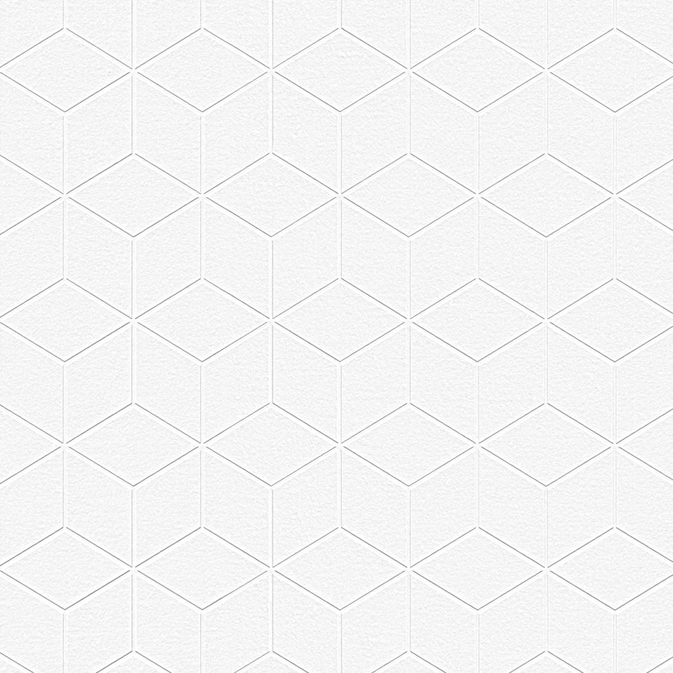 11008-10 | Cube Geometric Paintable Wallpaper, Whites - Erismann Wallpaper