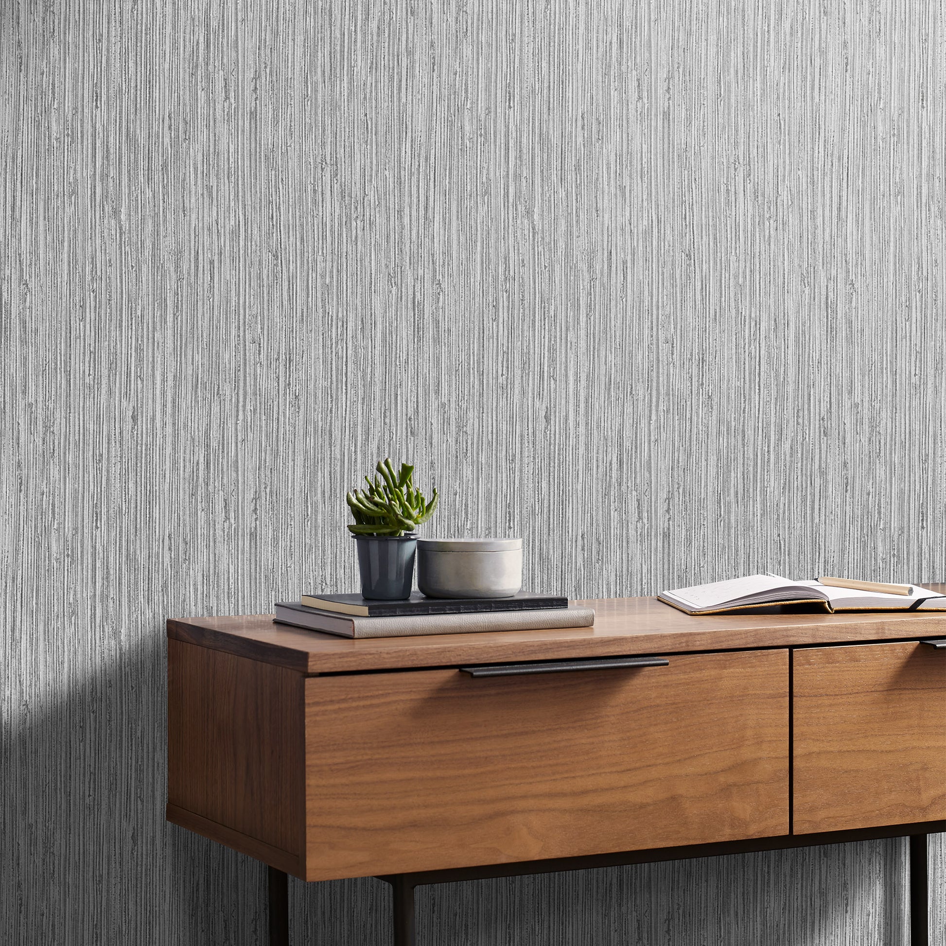 Acquire Graham & Brown Wallpaper Grasscloth Texture Grey Removable Wallpaper_2