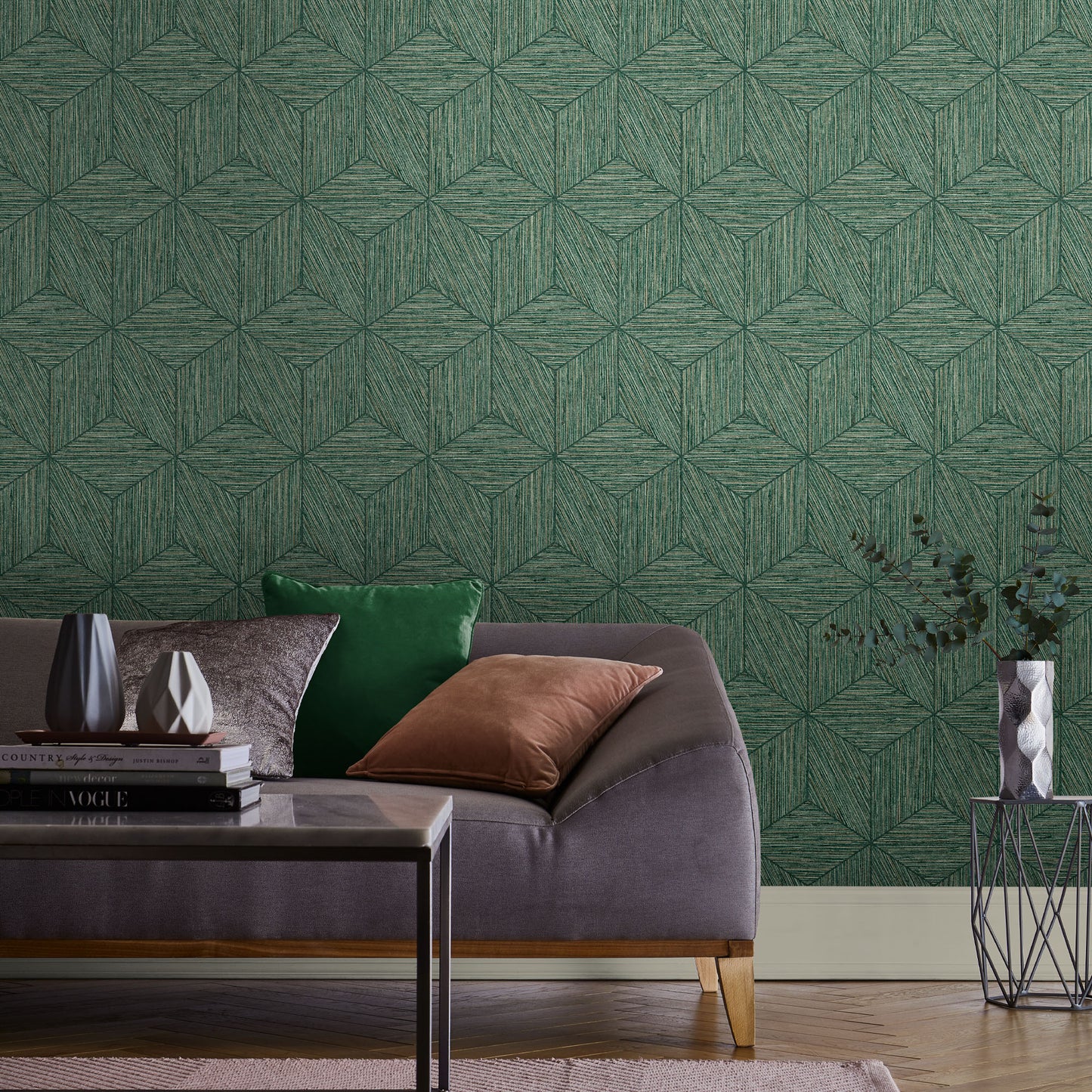 Buy Graham & Brown Wallpaper Grasscloth Geo Pine Removable Wallpaper_2