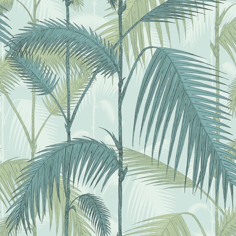 Find 112/1001 Cs Palm Jungle Print Room Blue Mint By Cole and Son Wallpaper