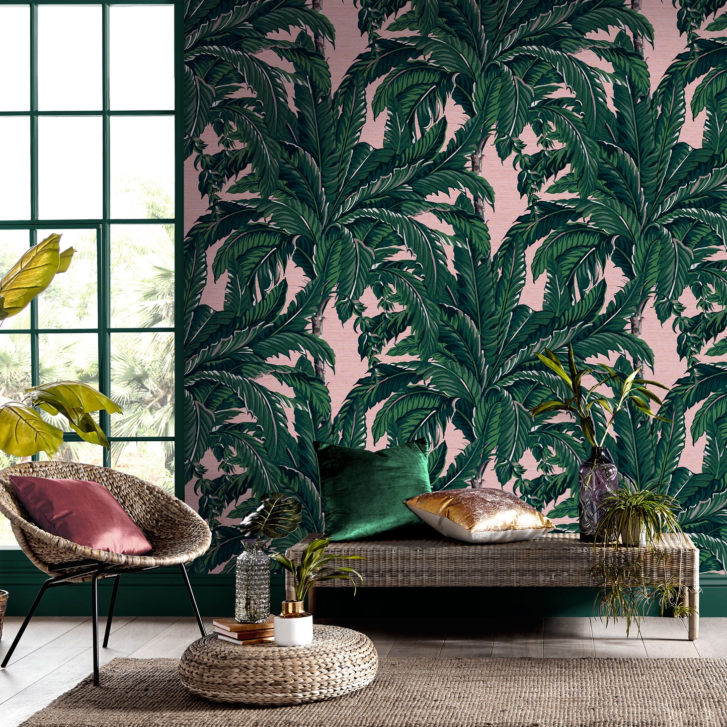 View Graham & Brown Wallpaper Daintree Palm Blush Removable Wallpaper_2