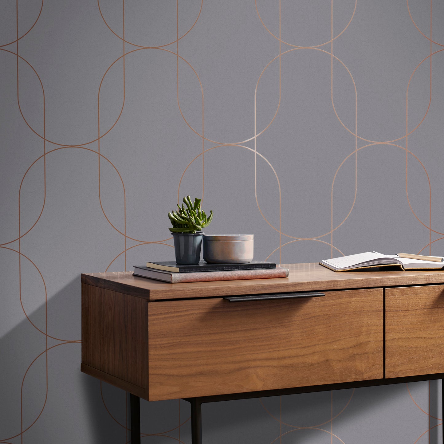 Looking for Graham & Brown Wallpaper Palais Grey and Rose Gold Removable Wallpaper_2