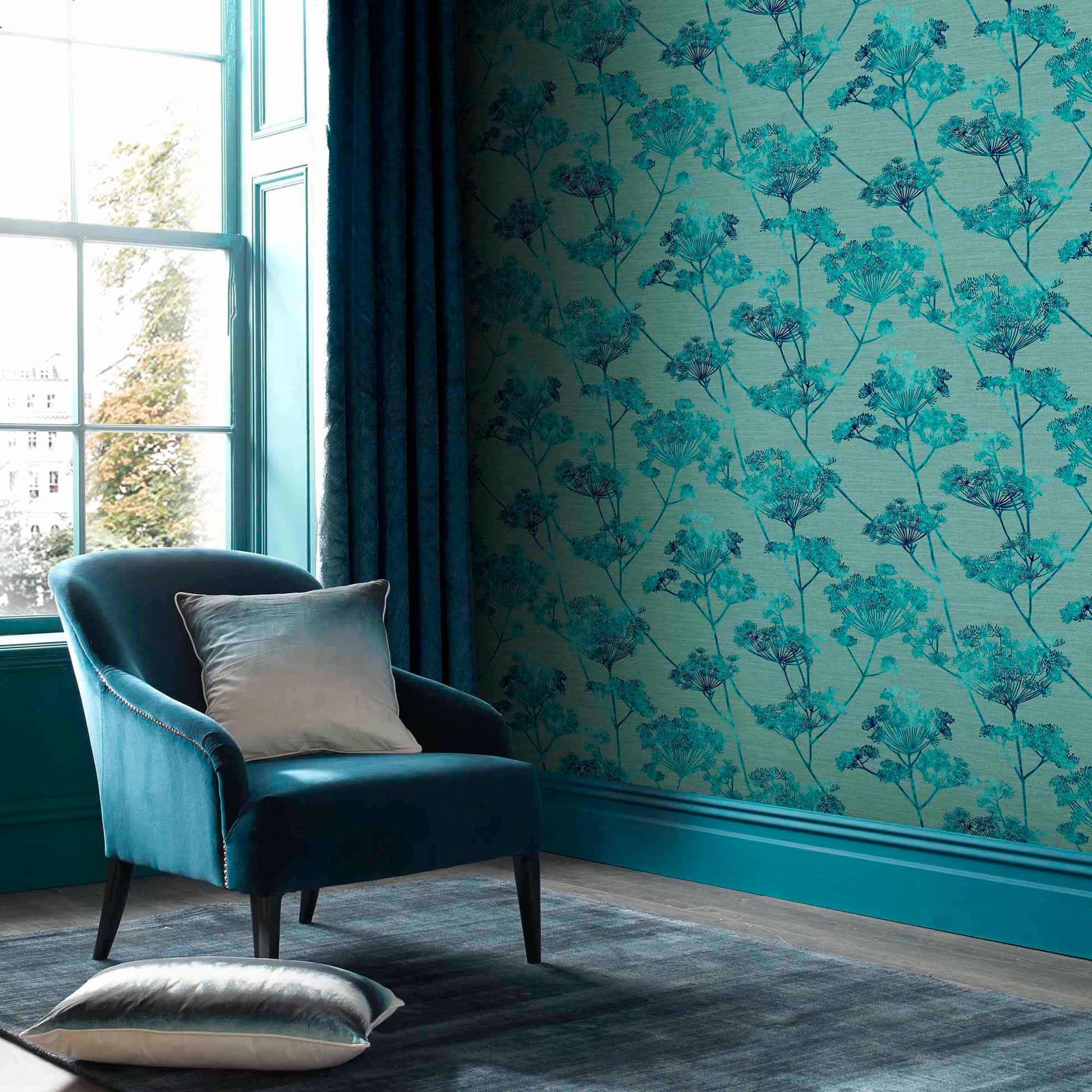 Search Graham & Brown Wallpaper Hortus Teal Removable Wallpaper_2