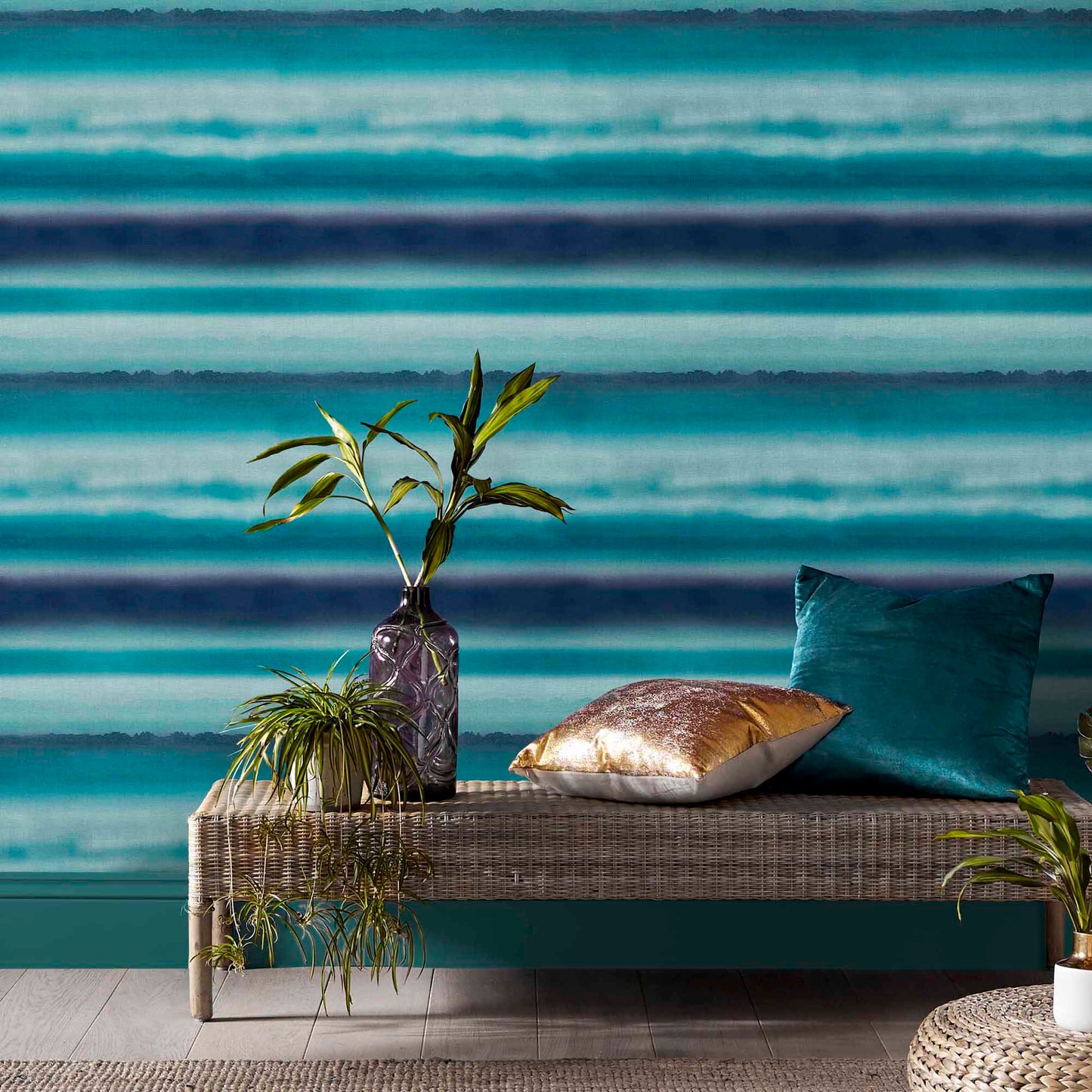 Buy Graham & Brown Wallpaper Horizon Teal Removable Wallpaper_2