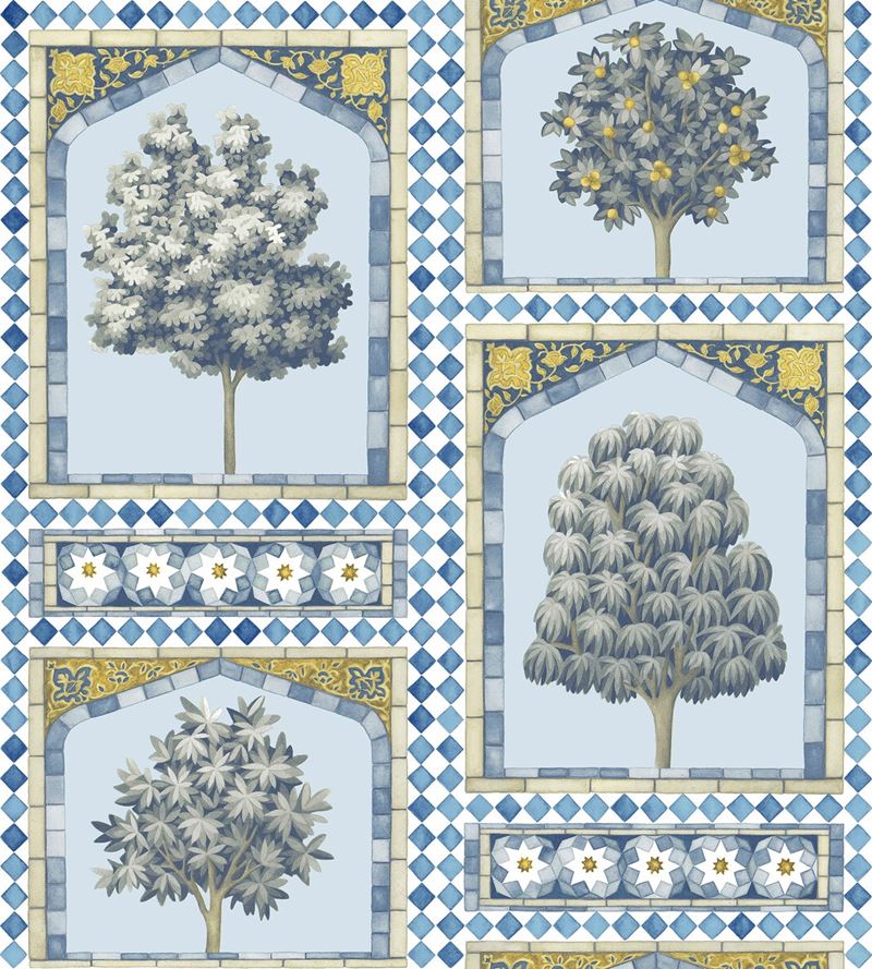 Looking for 113/10029 Cs Sultans Palace China Blue And Ochre By Cole and Son Wallpaper
