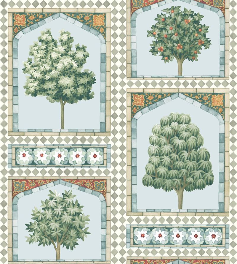 Acquire 113/10030 Cs Sultans Palace Print Room Blue And Duck Egg By Cole and Son Wallpaper