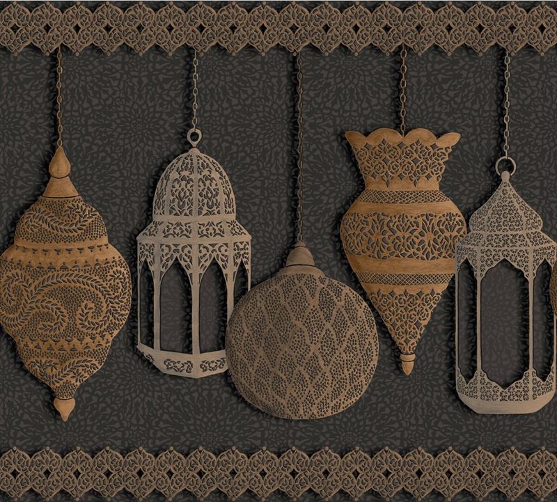 Purchase 113/6015 Cs Fez Silver And Bronze On Charcoal By Cole and Son Wallpaper