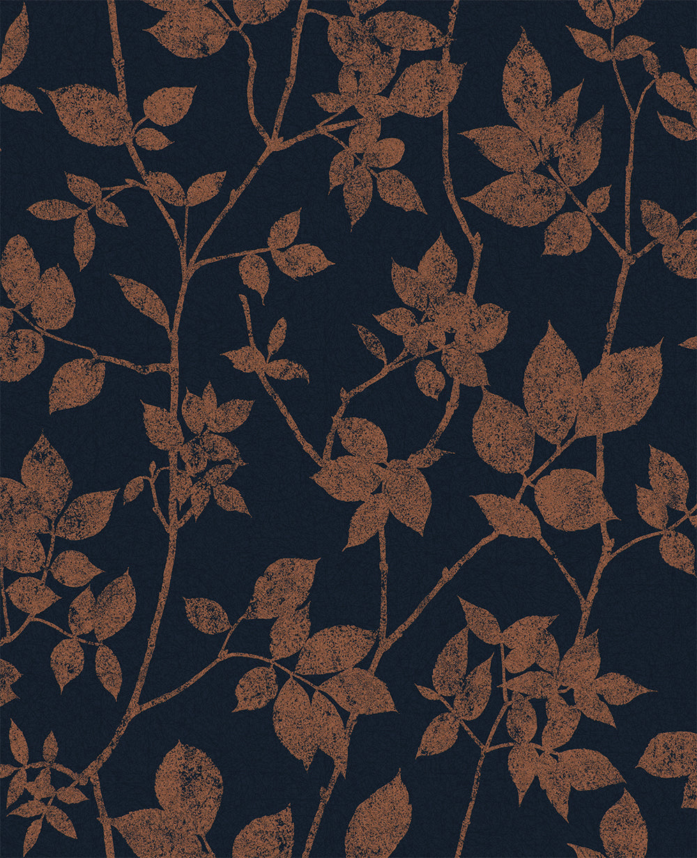 Acquire Graham & Brown Wallpaper Luna Navy and Copper Removable Wallpaper