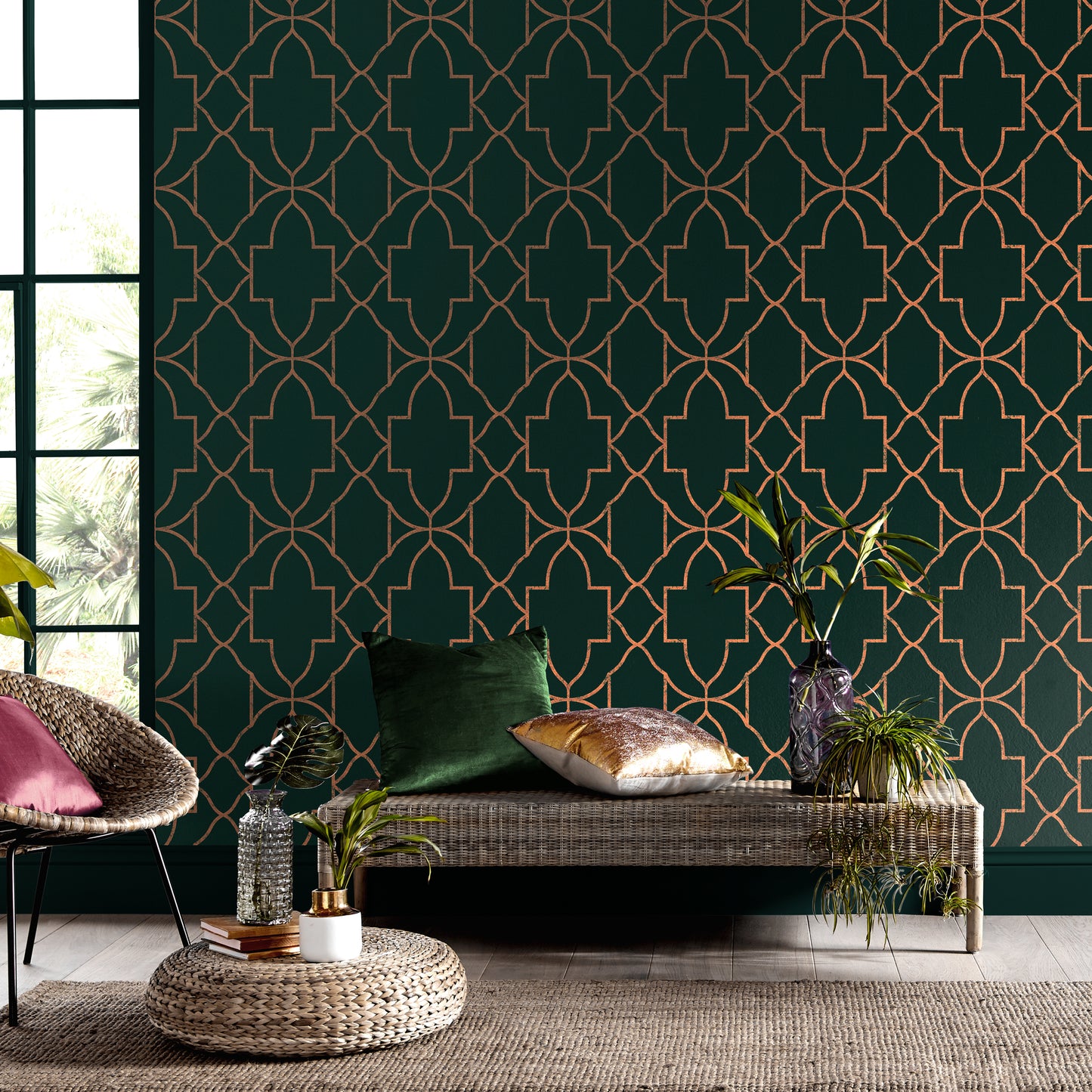 Purchase Graham & Brown Wallpaper Versailles Emerald Removable Wallpaper_2