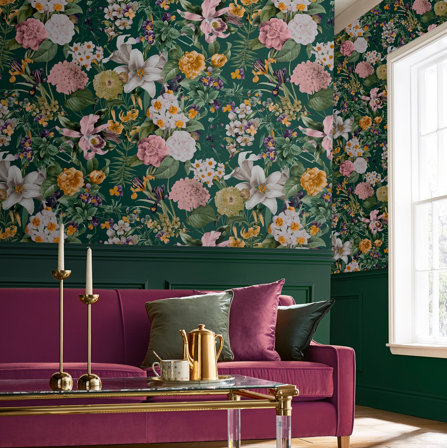 Find Graham & Brown Wallpaper Glasshouse Flora Emerald Removable Wallpaper_2