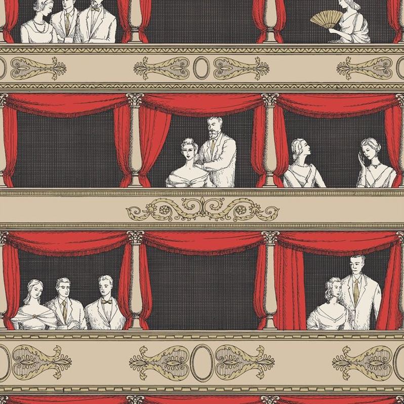 Acquire 114/18037 Cs Teatro Linen Rouge By Cole and Son Wallpaper
