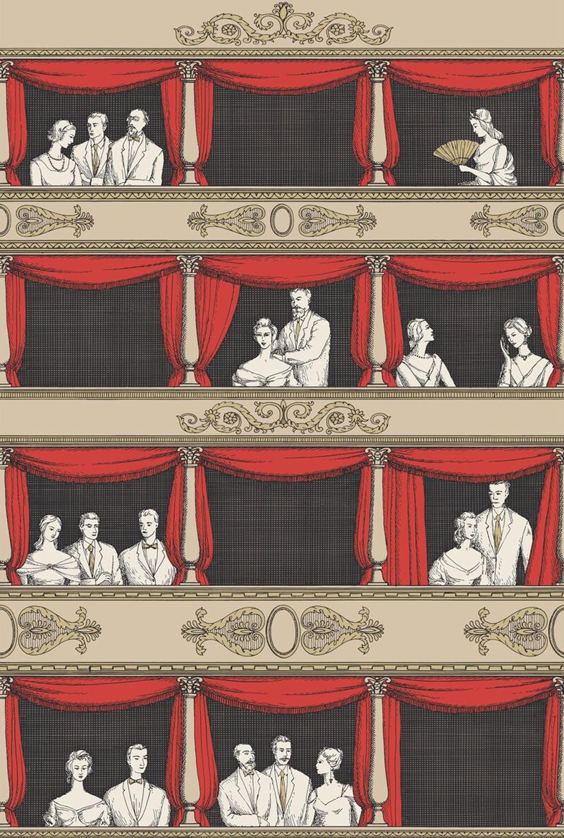 Search 114/18037 Cs Teatro Linen Rouge By Cole and Son Wallpaper
