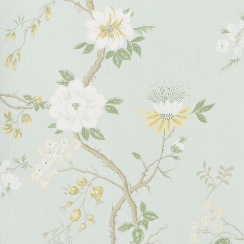 115/8025 | Camellia, Lemon Sage Prm Blu Print - Cole & Son Wallpaper