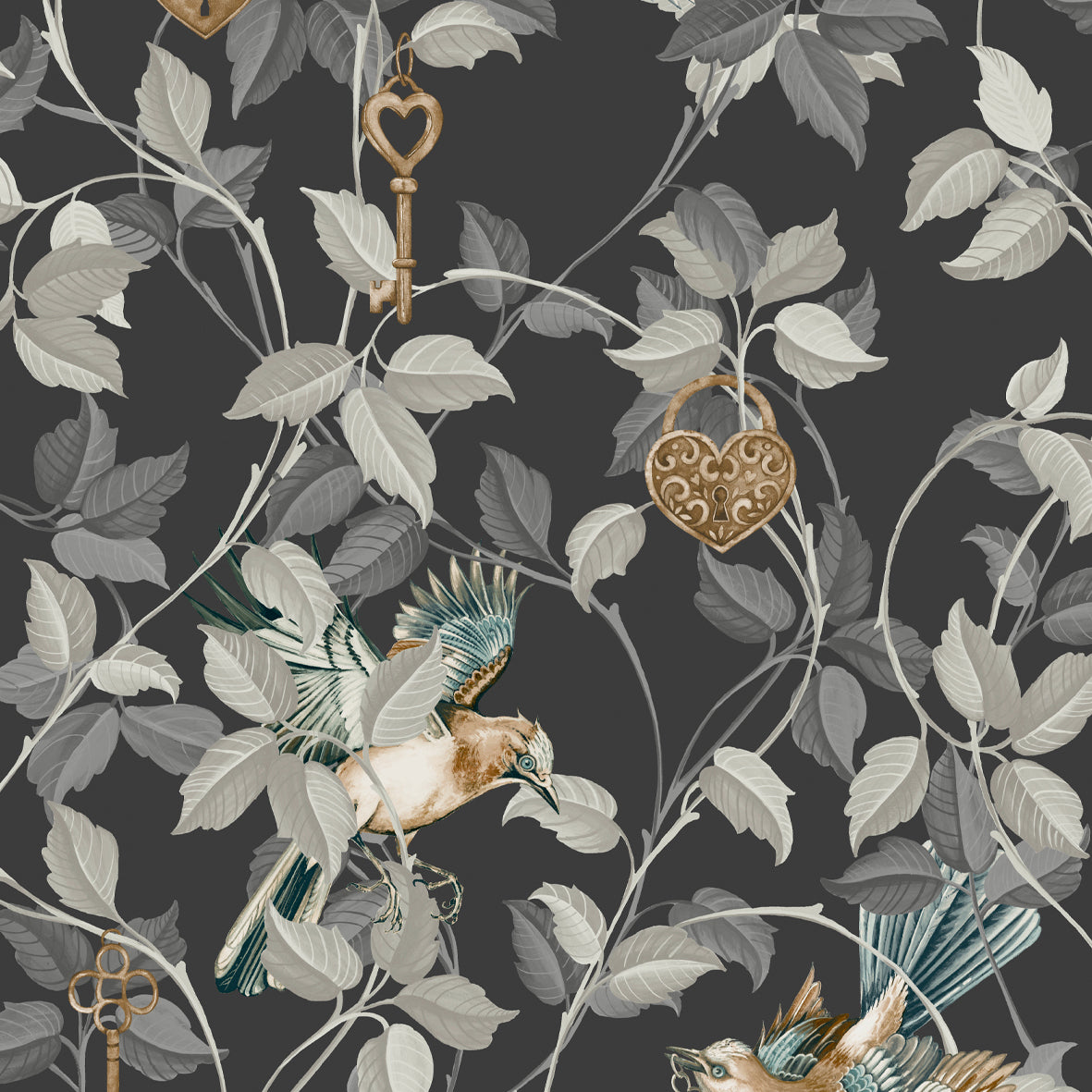 Order Graham & Brown Wallpaper Lock and Key Charcoal Removable Wallpaper