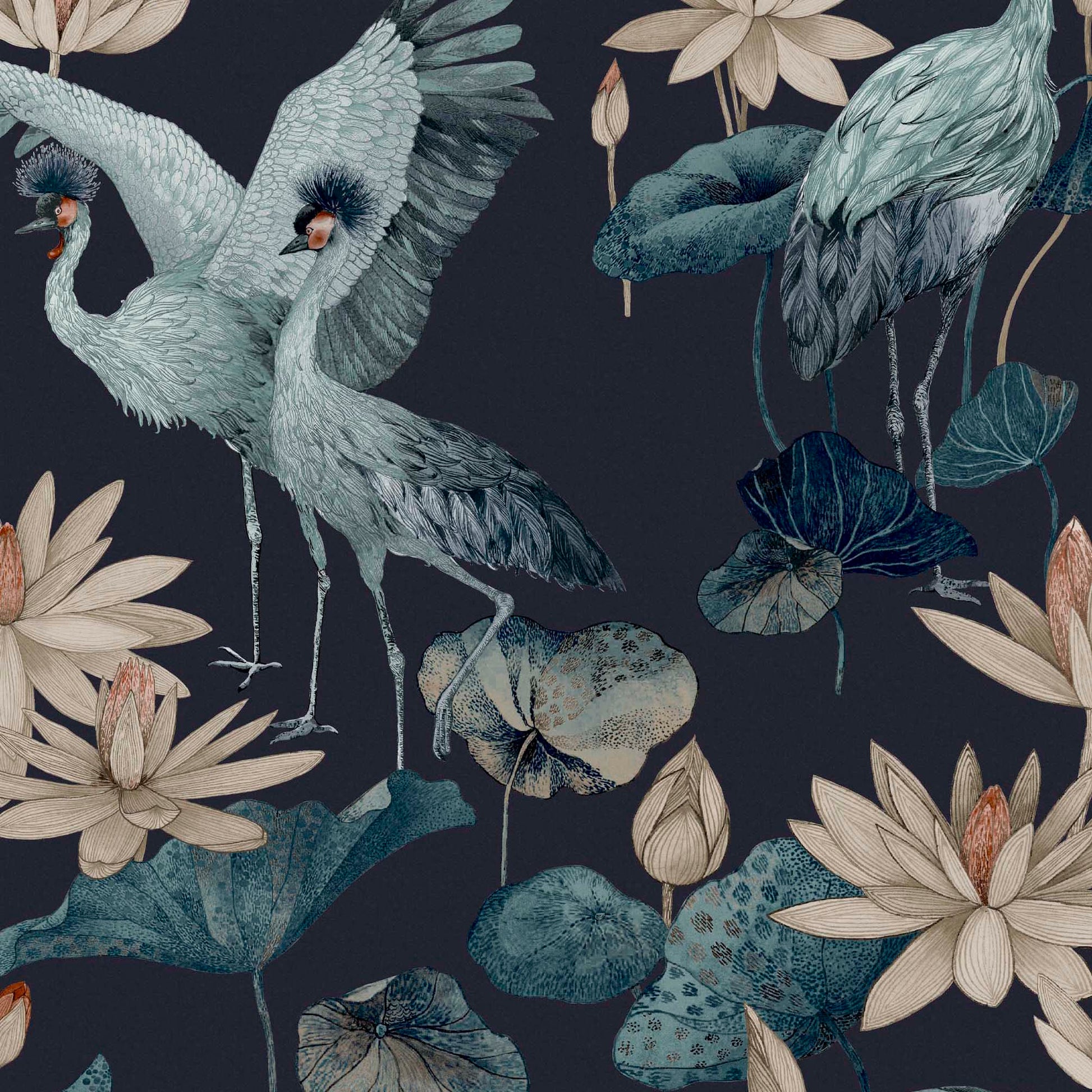 Shop Graham & Brown Wallpaper Teien Navy Removable Wallpaper