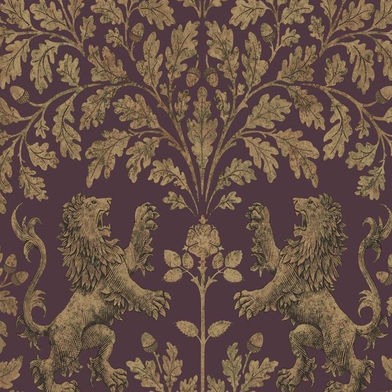 Shop 116/10038 Cs Boscobel Oak Gold Claret By Cole and Son Wallpaper