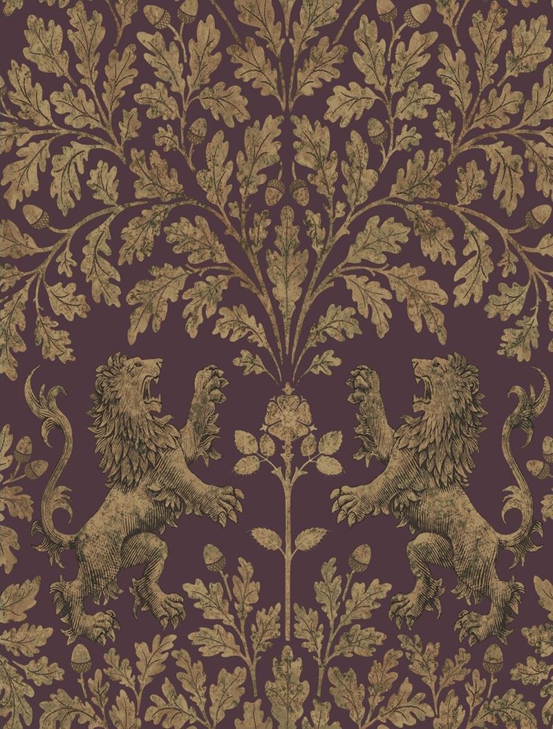 Select 116/10038 Cs Boscobel Oak Gold Claret By Cole and Son Wallpaper