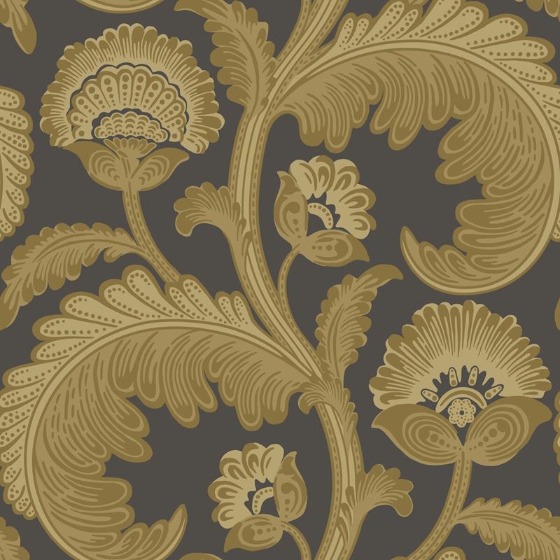 Purchase 116/7027 Cs Fanfare Flock Ochre Char By Cole and Son Wallpaper