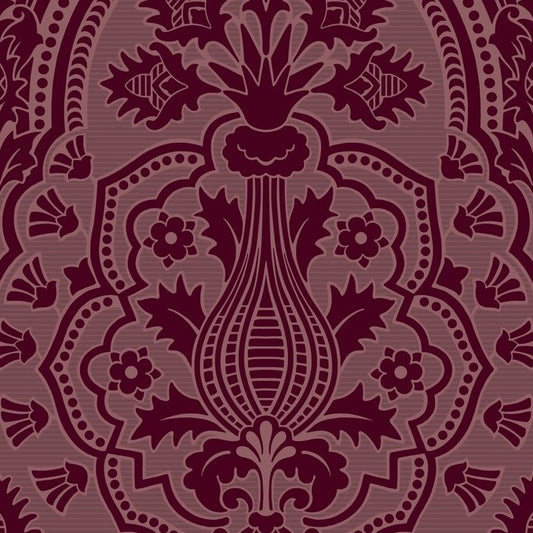 Find 116/9034 Cs Pugin Palace Flock Claret By Cole and Son Wallpaper