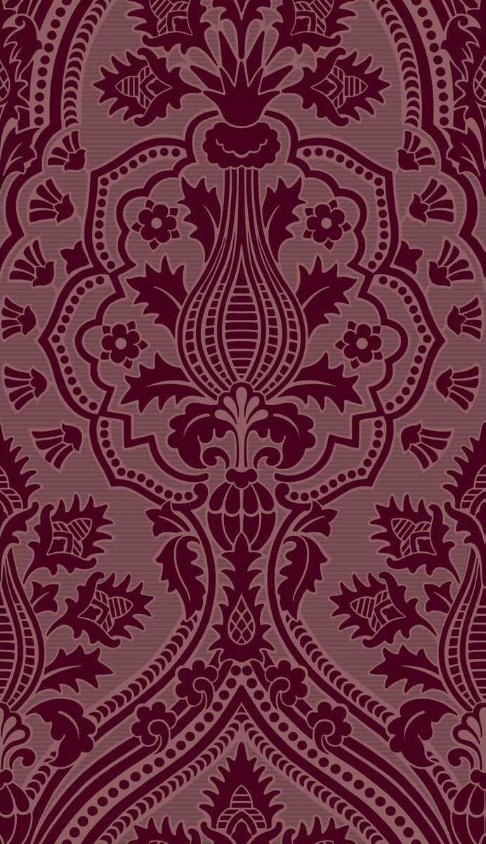 Looking for 116/9034 Cs Pugin Palace Flock Claret By Cole and Son Wallpaper