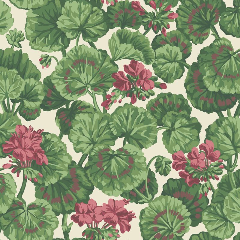 Buy 117/11034 Cs Geranium Rose Forest Grn On Parchment By Cole and Son Wallpaper