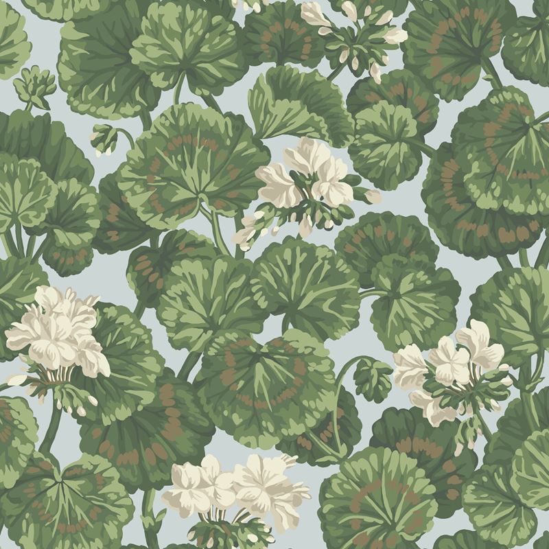 Purchase 117/11035 Cs Geranium White And Sage On Seafoam By Cole and Son Wallpaper