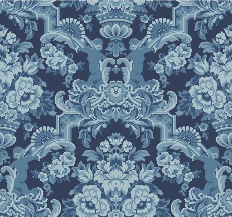 Acquire 117/13041 Cs Lola China Blues On Midnight By Cole and Son Wallpaper