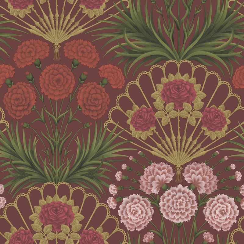 Purchase 117/14046 Cs Flamenco Fan Rose Brt Rouge M Gold Crimson By Cole and Son Wallpaper