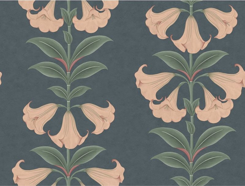 Buy 117/3009 Cs Angels Trumpet Coral And Viridian On Ink By Cole and Son Wallpaper