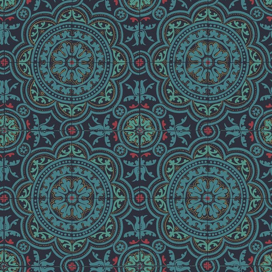 Purchase 117/8021 Cs Piccadilly Petrol Red Metallic Gold On Ink By Cole and Son Wallpaper