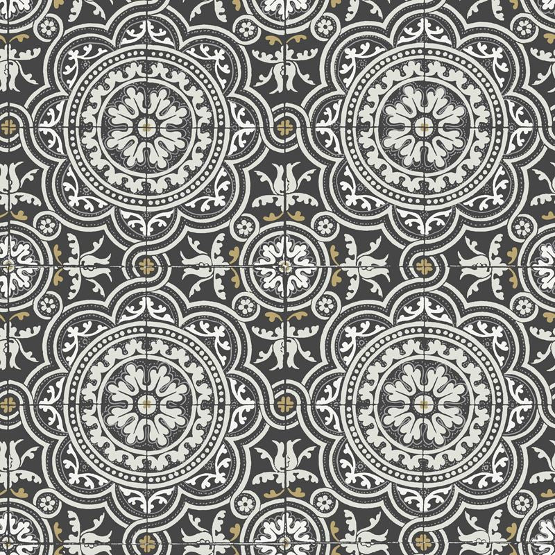 View 117/8022 Cs Piccadilly Grey And Metallic Gold On Black By Cole and Son Wallpaper