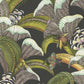 Search 119/1002 Cs Hoopoe Leaves Ol Grn Chart And Fuchsia On Blk By Cole and Son Wallpaper
