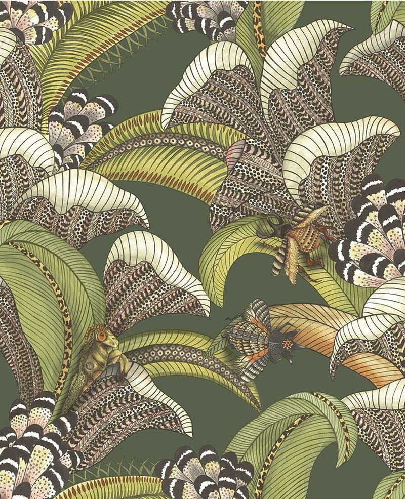 Select 119/1003 Cs Hoopoe Leaves Spgrnchrtandcrl Frst By Cole and Son Wallpaper